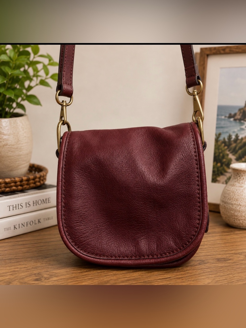 Fossil Rumi Crossbody cabernet red